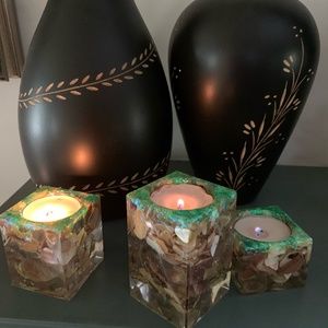 Handmade, one of a kind tea light candle holders
